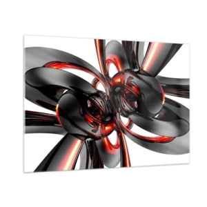 Üveg kép - Mozgás grafitban és vörösben - 100x70 cm