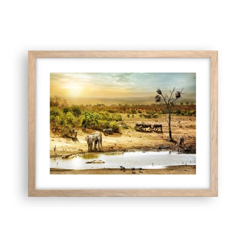 Poszter világos tölgy keretben - „Z Edenu zaś wypływała rzeka…" - 40x30 cm