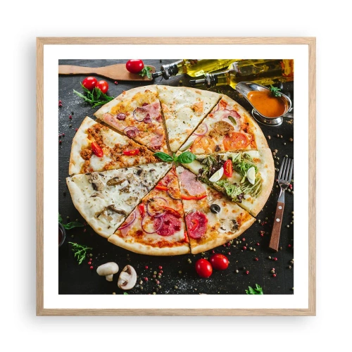 Poszter világos tölgy keretben - Ízek palettája - 60x60 cm