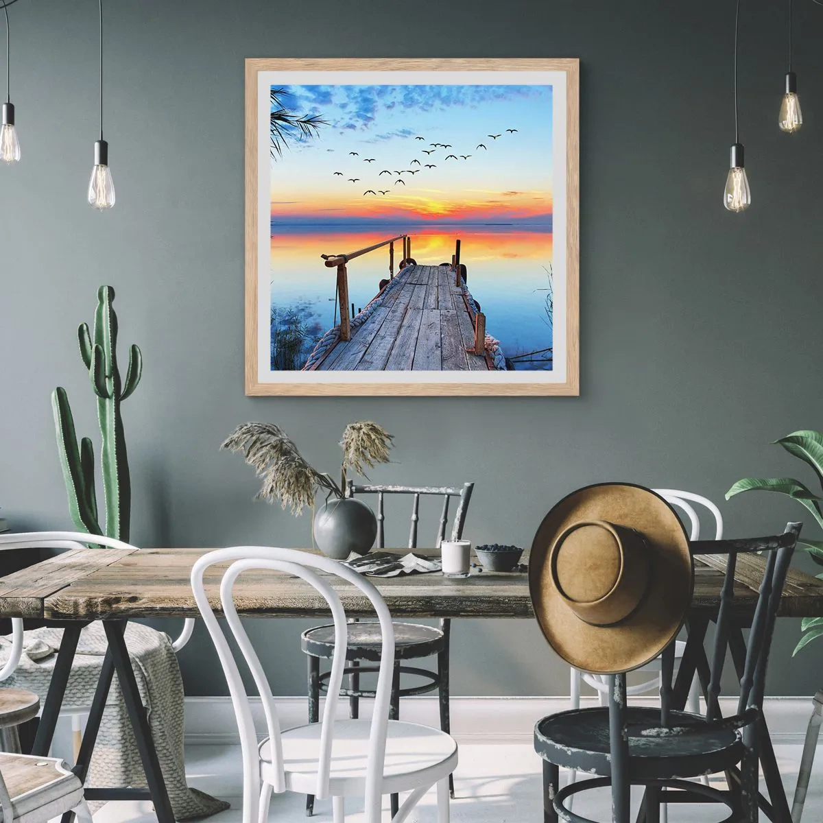 Poszter világos tölgy keretben - Ideje visszamenni… - 30x30 cm