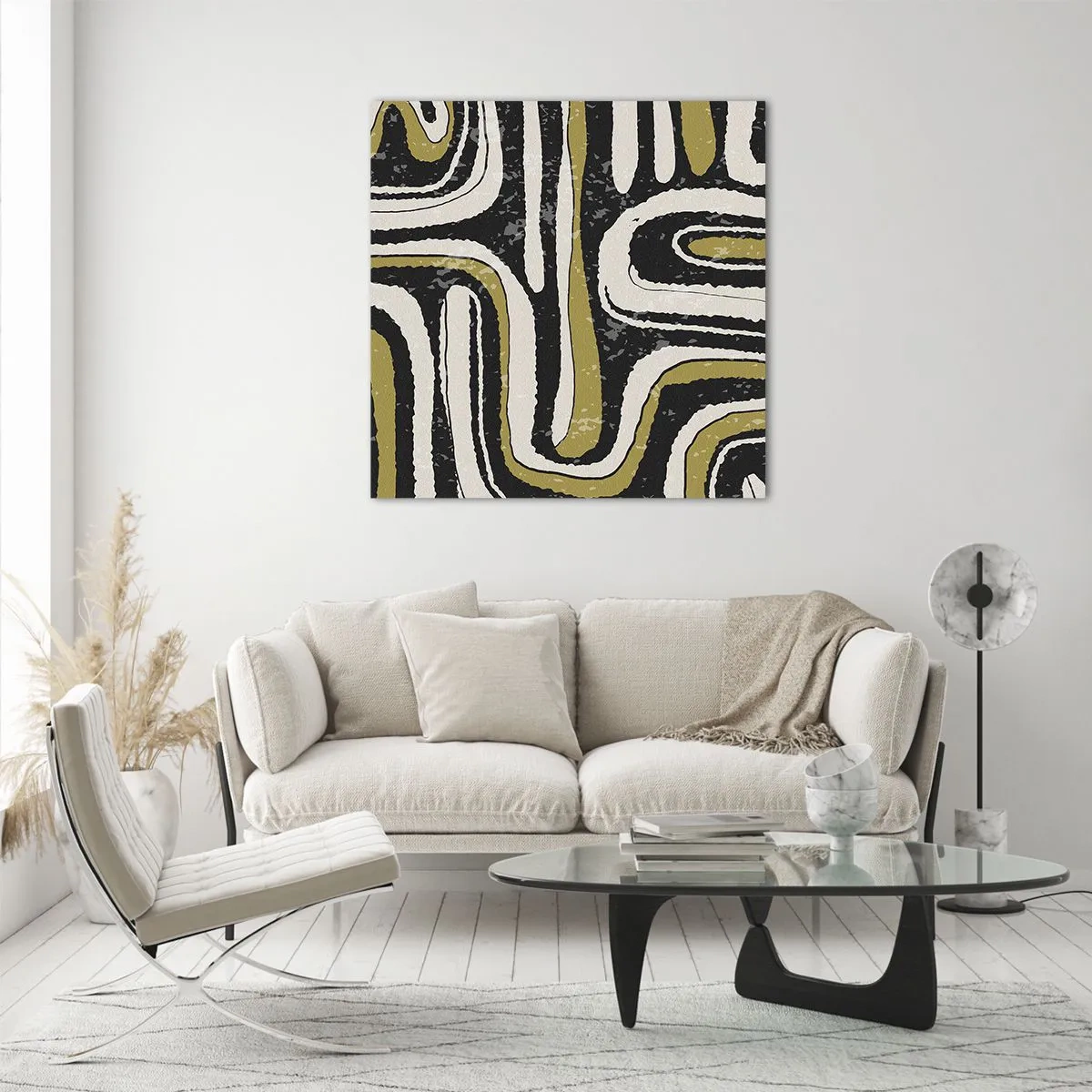 Üveg kép - Kompozíció: traktusok és sikátorok - 70x70 cm