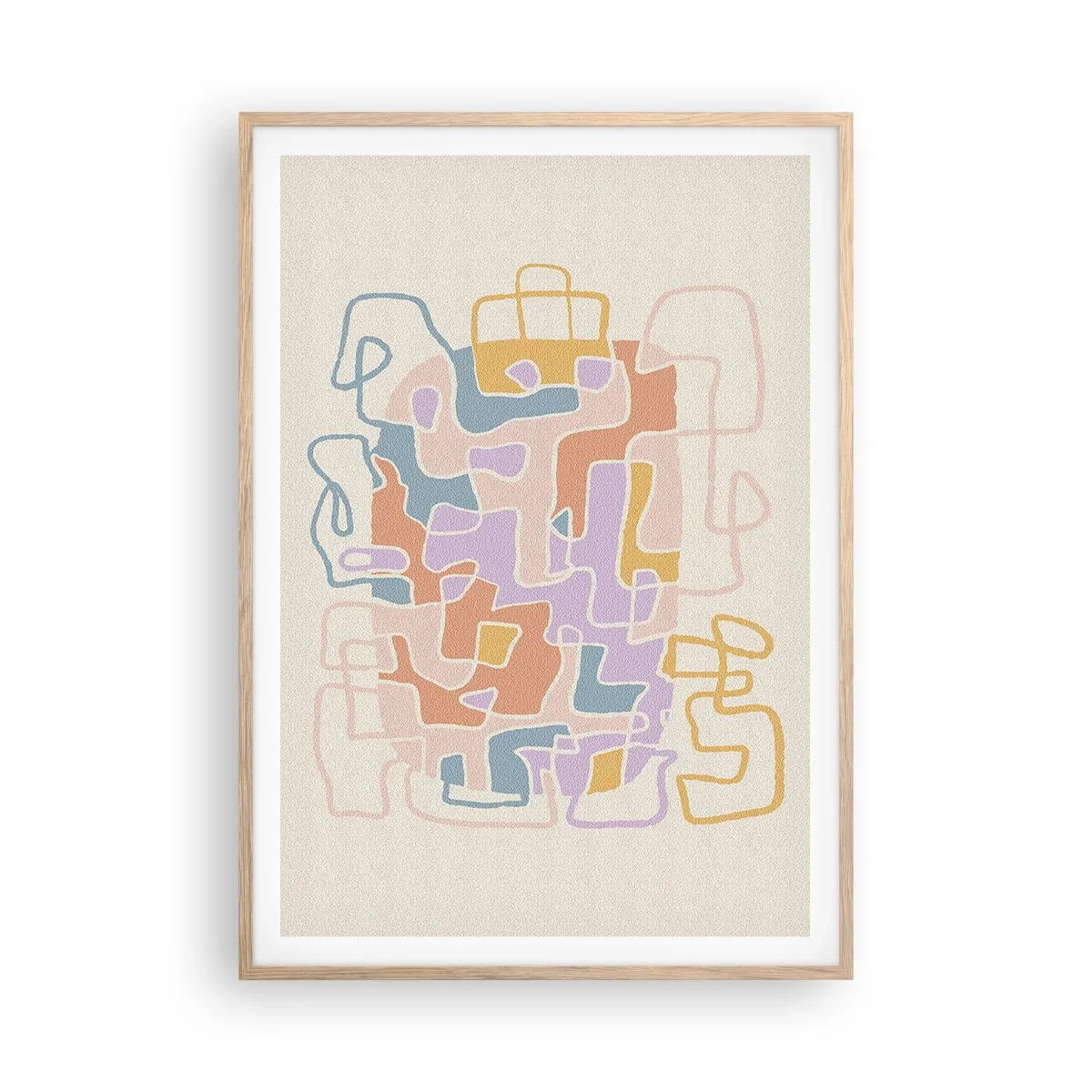 Poszter világos tölgy keretben - Labirintus - egy örömteli kaland - 70x100 cm