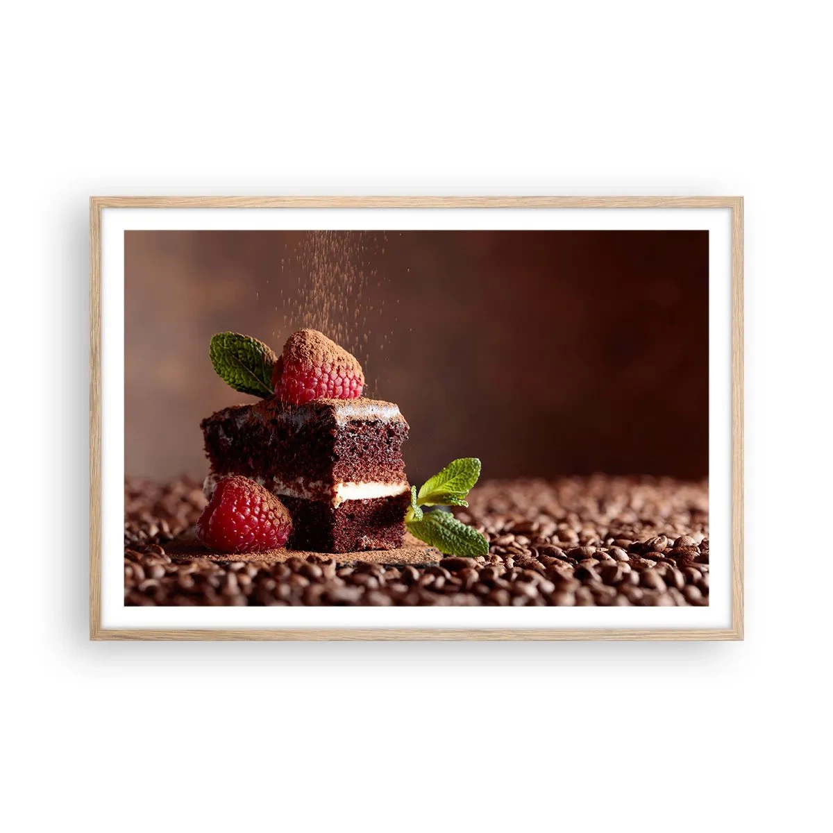 Poszter világos tölgy keretben - Az élet édes - 91x61 cm