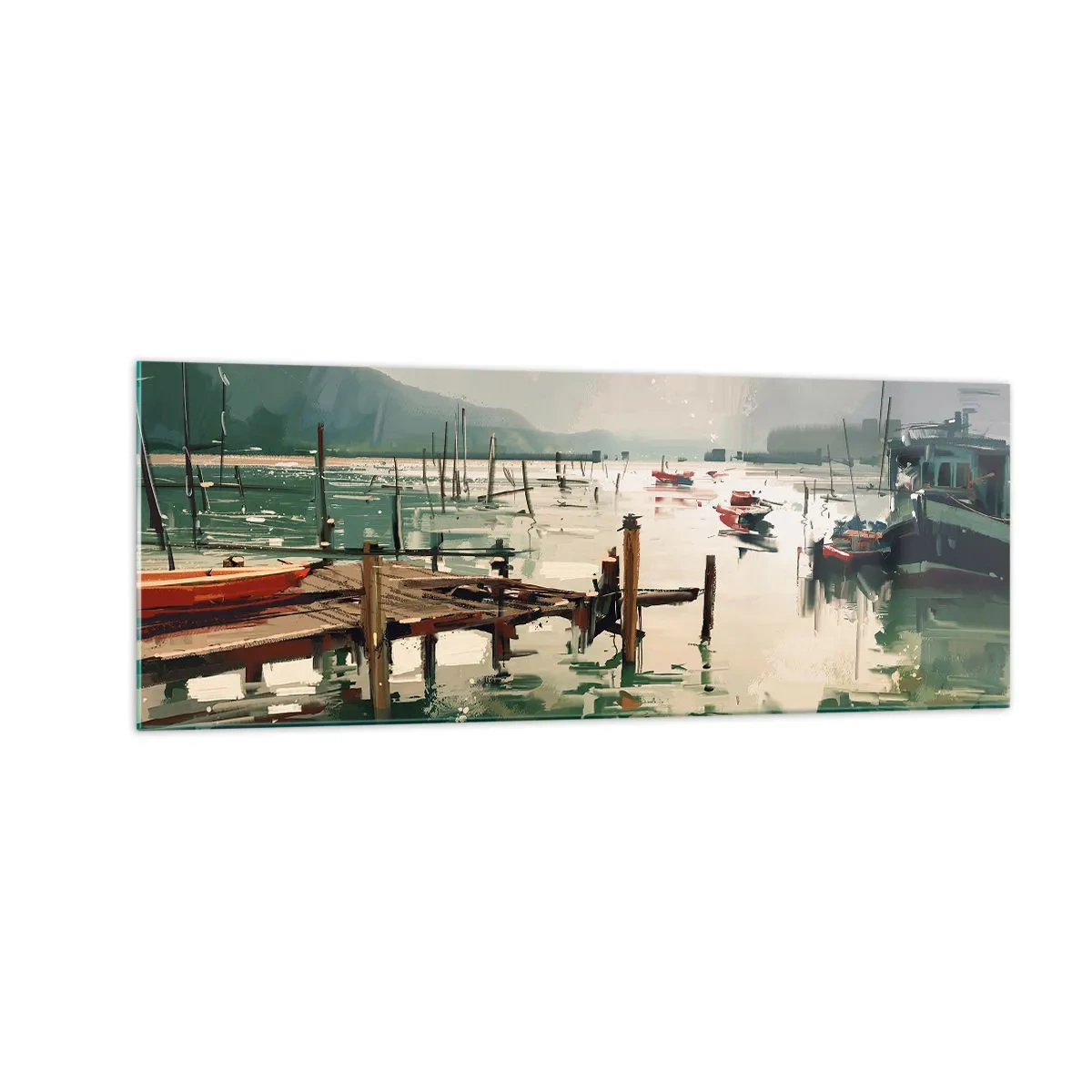 Üveg kép - Leöntött olvasztott holddal - 140x50 cm