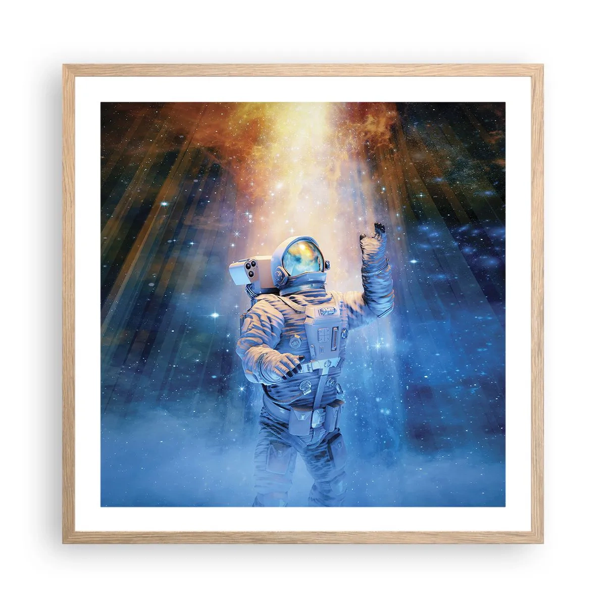 Poszter világos tölgy keretben - Végül a célban - 60x60 cm