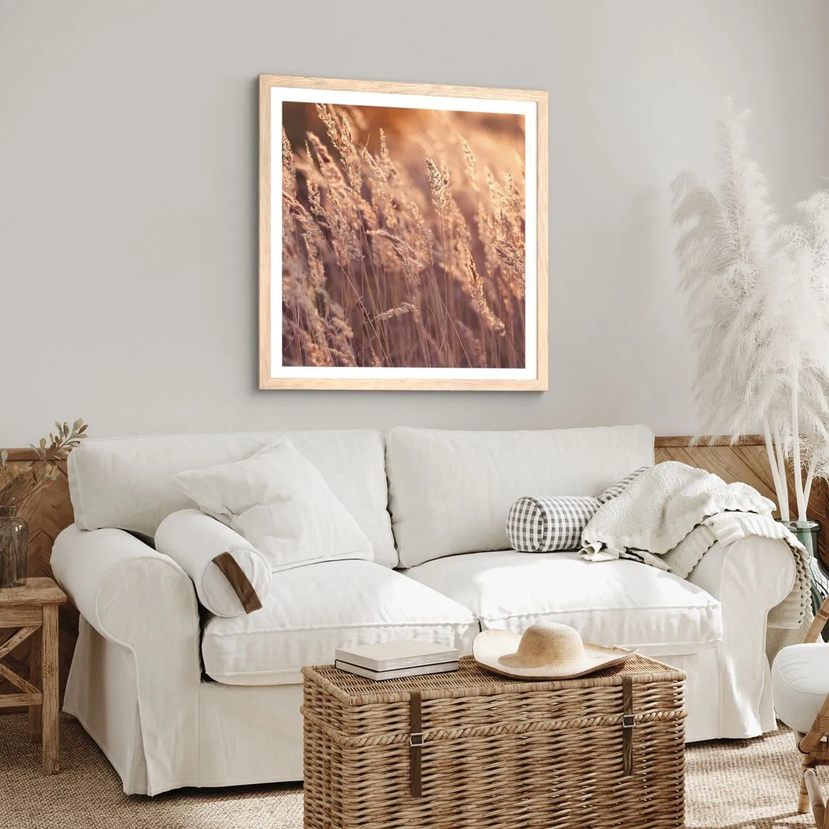 Poszter világos tölgy keretben - Készen az ősz fogadására - 60x60 cm