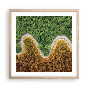 Poszter világos tölgy keretben - Határok és áttörések - 50x50 cm