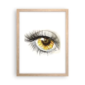 Poszter világos tölgy keretben - Tekintet forró mint a nyár - 30x40 cm