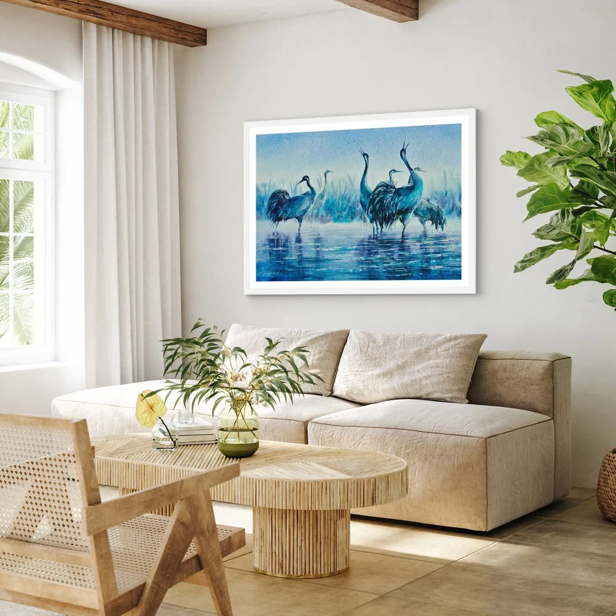 Poszter fekete keretben - Reggeli találkozás - 100x70 cm