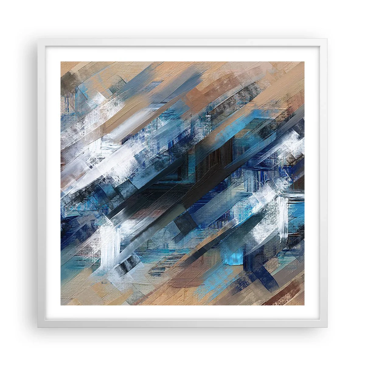 Poszter fekete keretben - Kék ferdén - 60x60 cm
