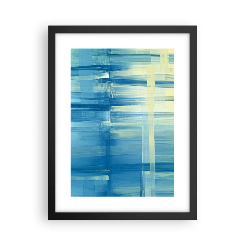 Poszter fehér keretben - Kompozíció türkizkékben - 30x40 cm