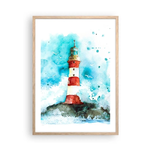 Poszter világos tölgy keretben - Az elemek egysége - 50x70 cm