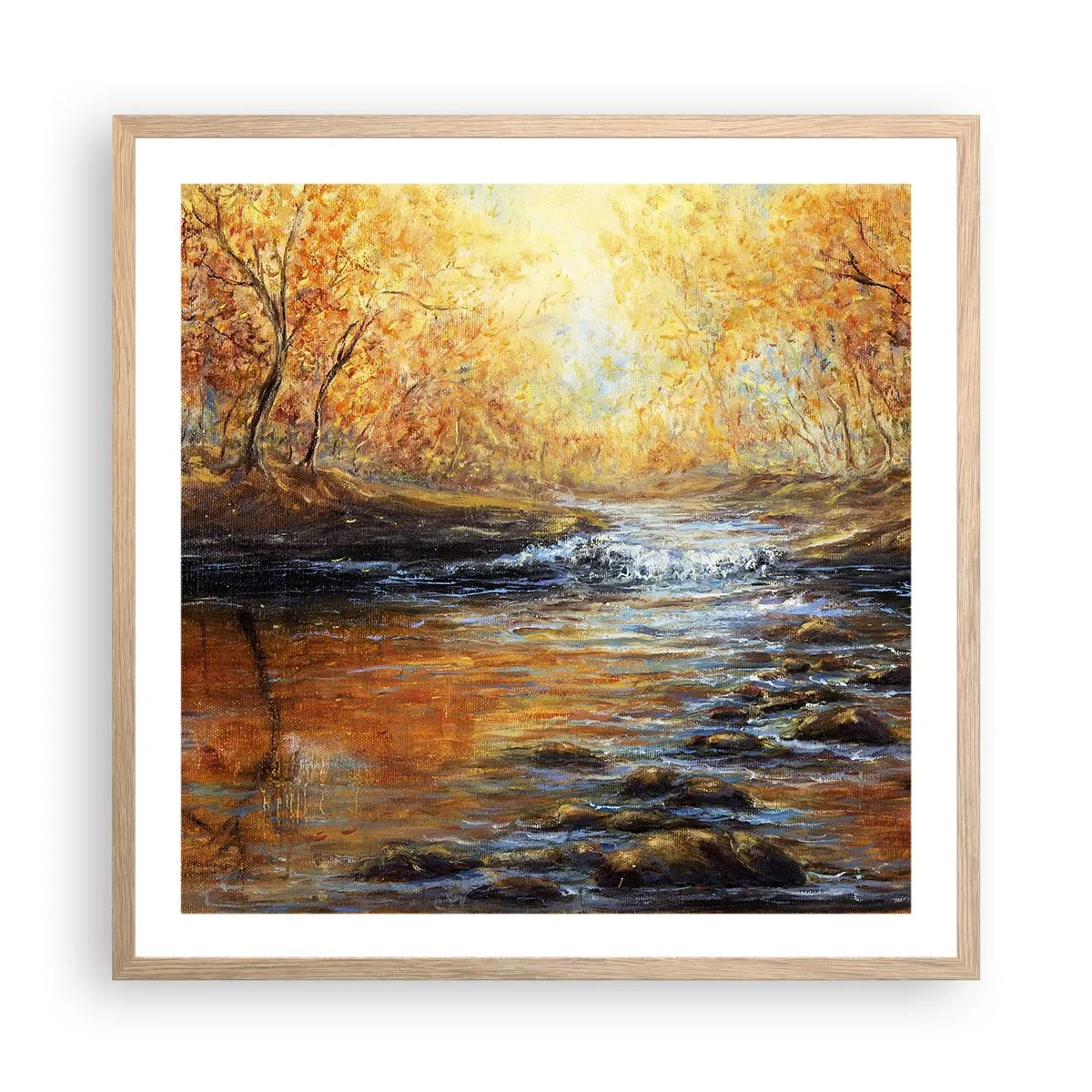 Poszter világos tölgy keretben - Az Arany Patak - 60x60 cm