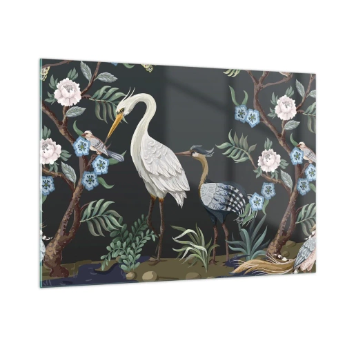 Üveg kép - Madar parádé - 100x70 cm