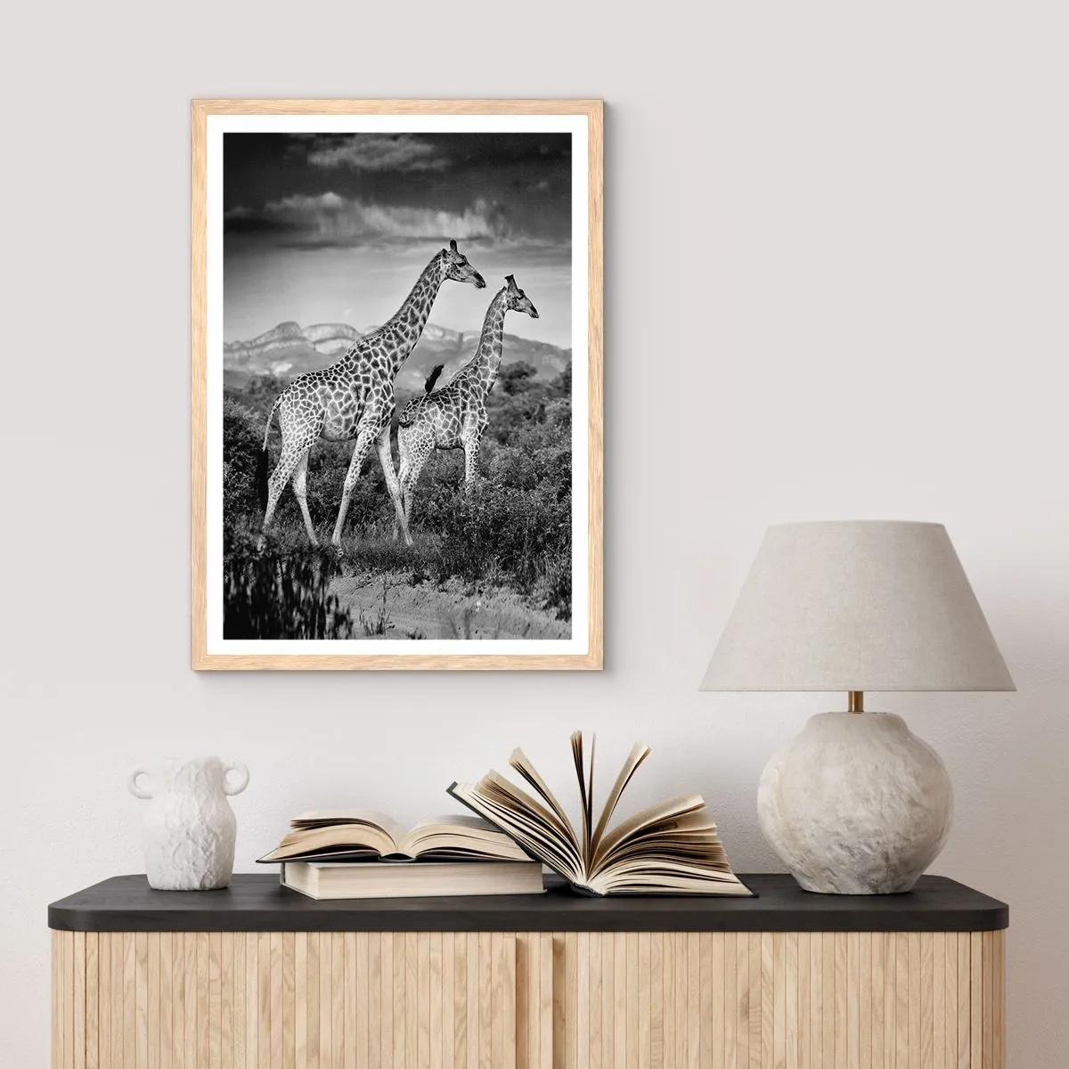 Poszter világos tölgy keretben - Magas rangok Afrikában - 50x70 cm