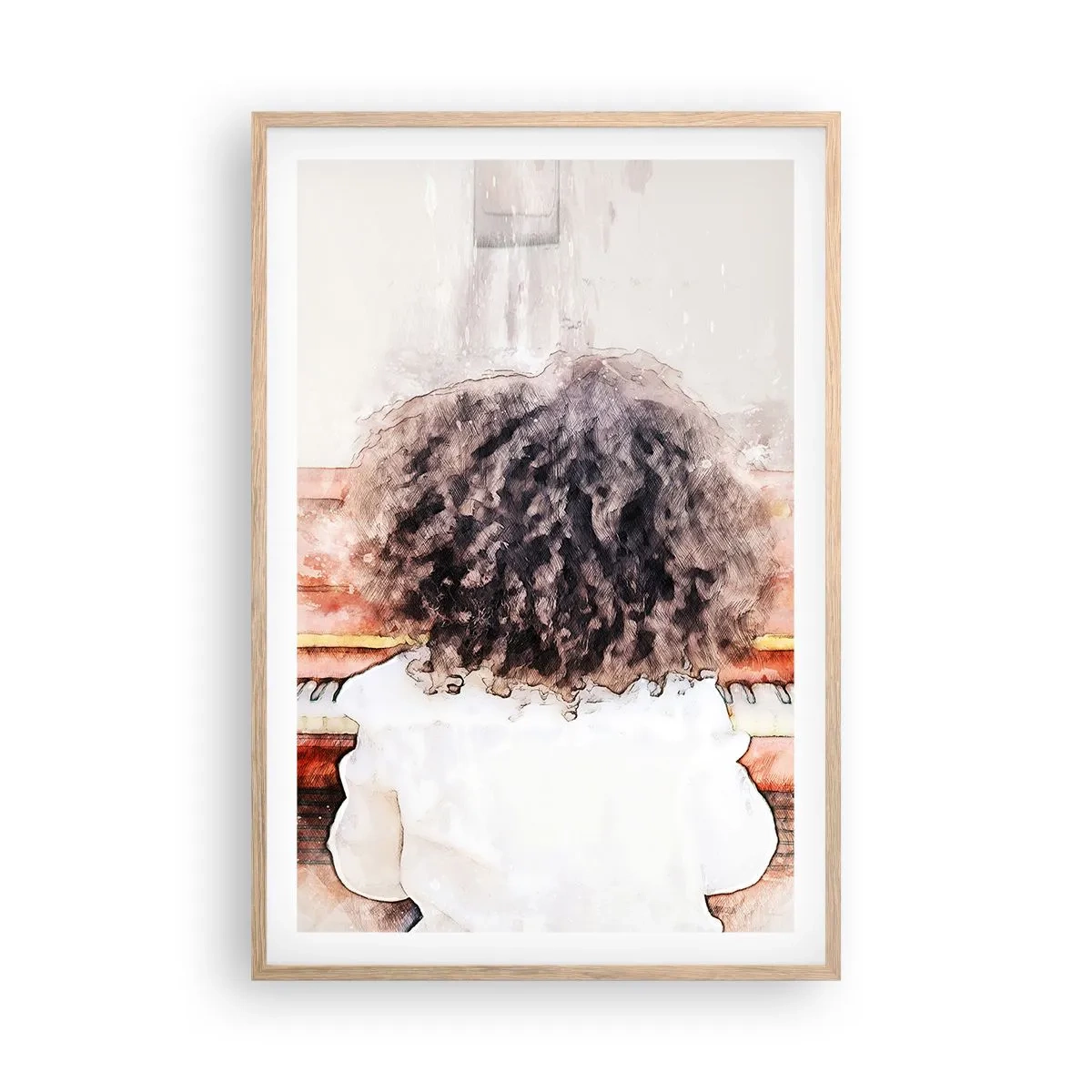 Poszter világos tölgy keretben - Az új világban - 61x91 cm