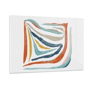 Üveg kép - Barátságosan mosolygó absztrakció - 120x80 cm