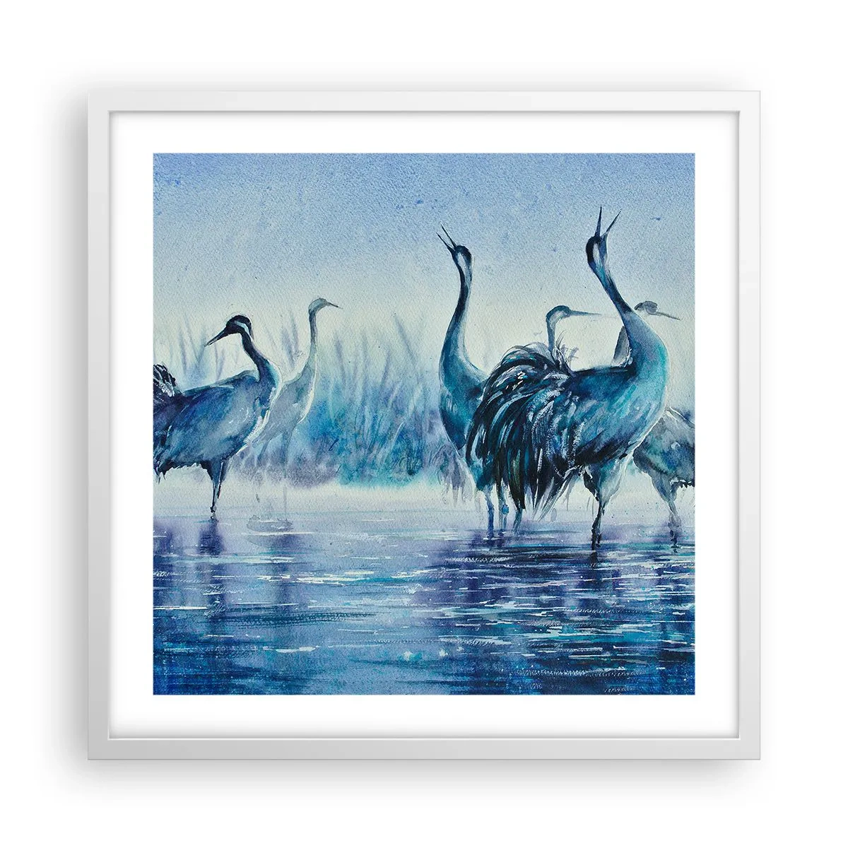 Poszter fekete keretben - Reggeli találkozás - 50x50 cm