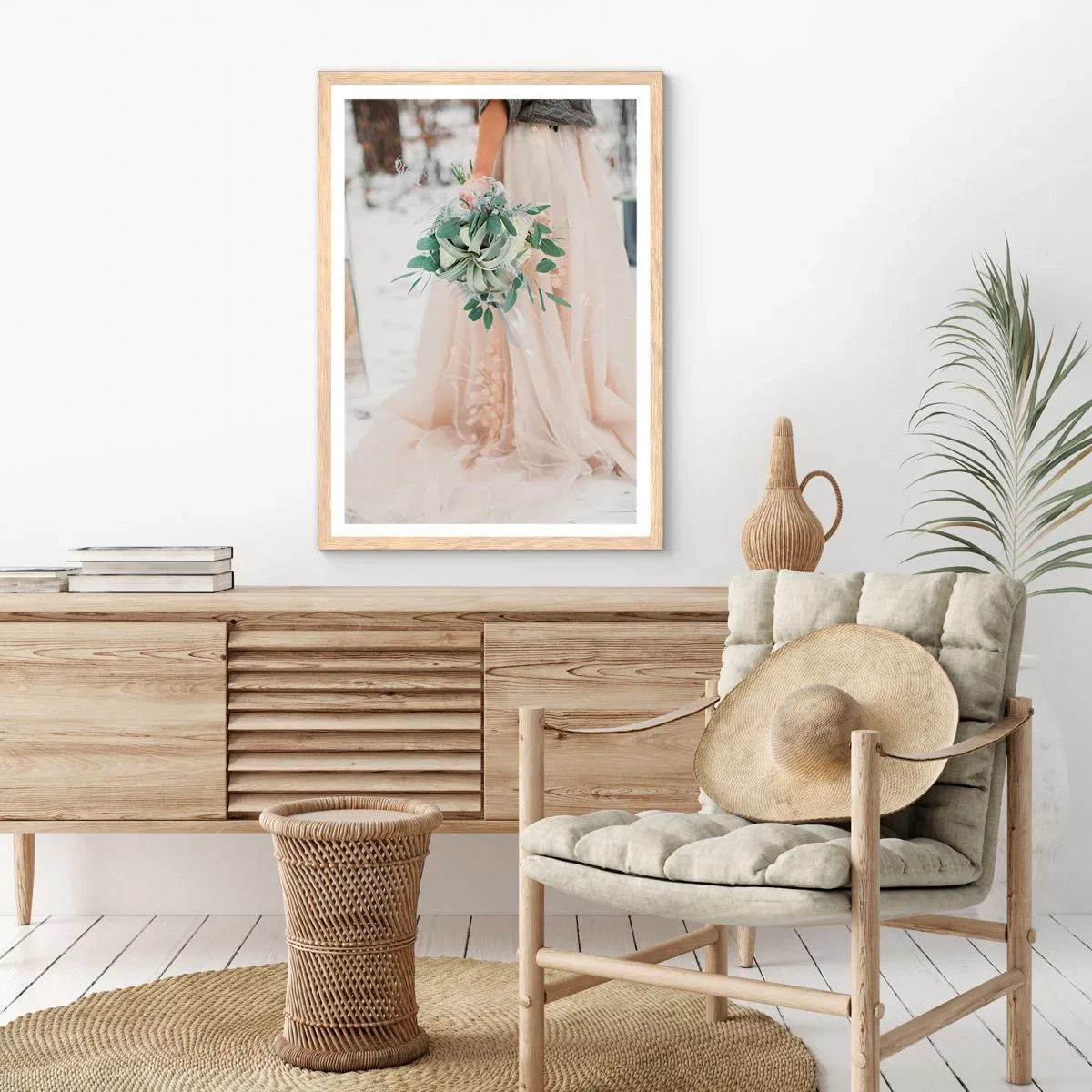 Poszter világos tölgy keretben - És boldogan éltek, míg meg nem haltak. - 50x70 cm