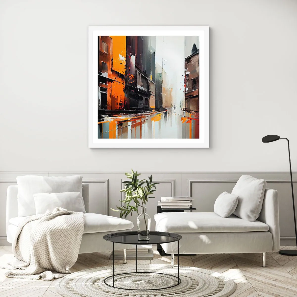 Poszter fekete keretben - Esős nap - 40x40 cm