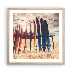 Poszter világos tölgy keretben - Jó éjszakát, holnapig - 50x50 cm