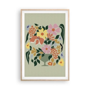 Poszter világos tölgy keretben - Egy csokor, mely csordultig van élettel - 61x91 cm