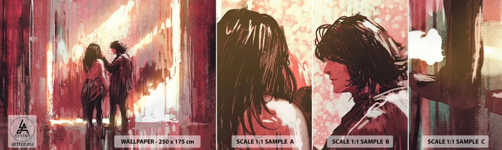 Fotótapéta Minta Öntapadós Deluxe Sticker - A szerelem örök látványa - Absztrakció, Nő, Szerelem - 100x30 cm