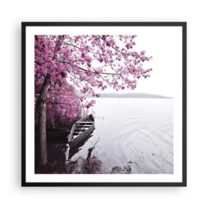 Poszter fehér keretben - Rózsaszín csendben - 60x60 cm