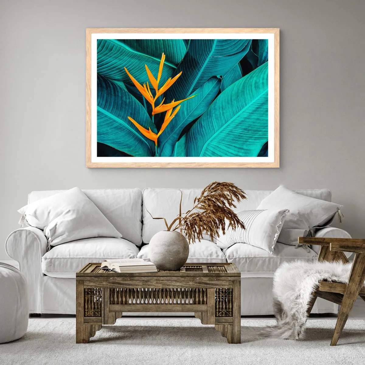 Poszter világos tölgy keretben - Éden virága - 40x30 cm