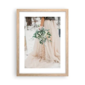 Poszter világos tölgy keretben - És boldogan éltek, míg meg nem haltak. - 30x40 cm