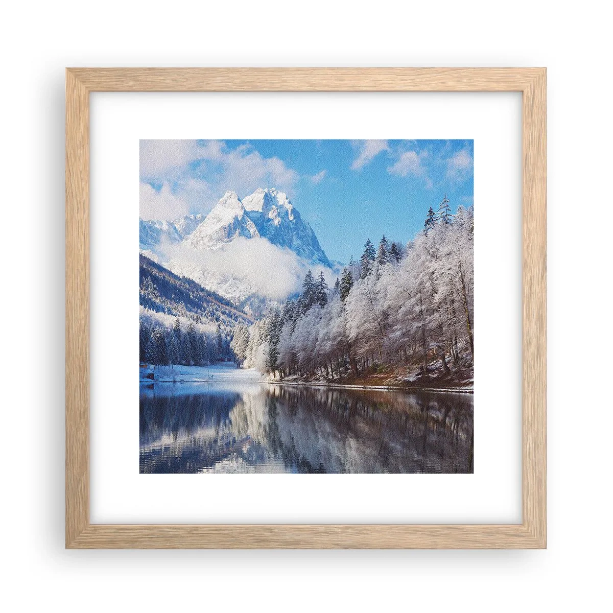 Poszter világos tölgy keretben - Hóőrség - 30x30 cm