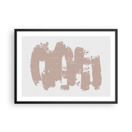 Poszter fehér keretben - Absztrakció lágy rózsaszínben - 70x50 cm