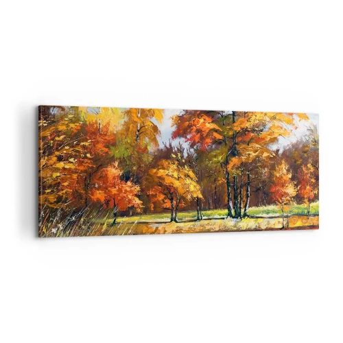Vászonkép - Tájkép aranyban és bronzban - 100x40 cm