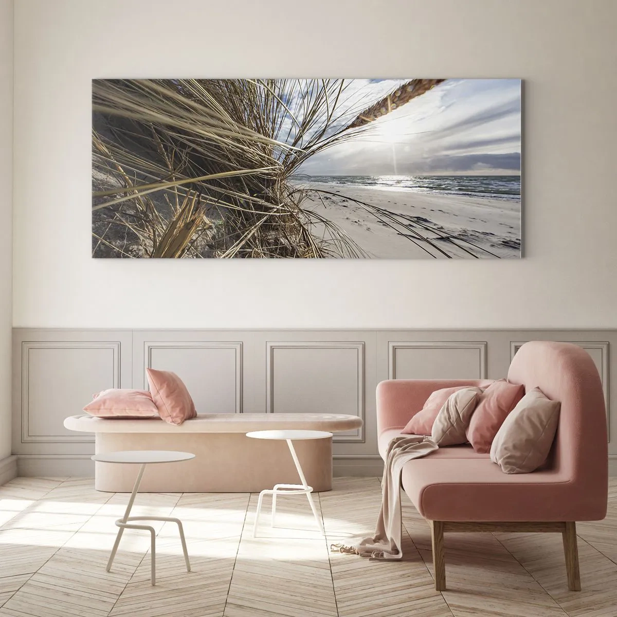 Üveg kép - Az elemek találkozása - 100x40 cm
