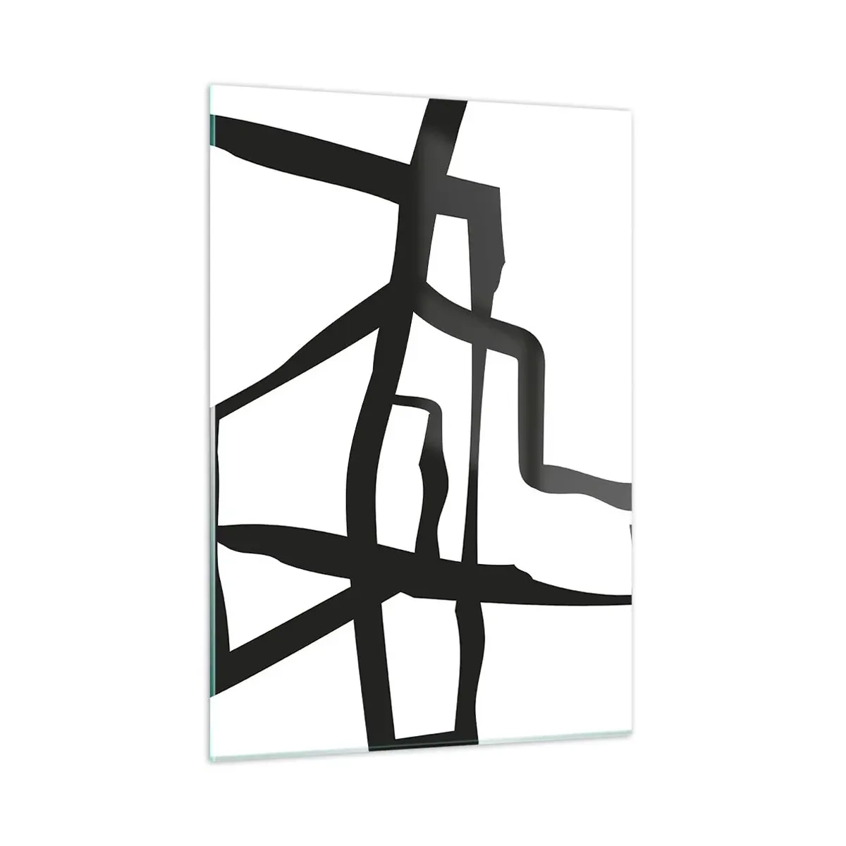 Üveg kép - Fekete-fehér konstrukció - 50x70 cm