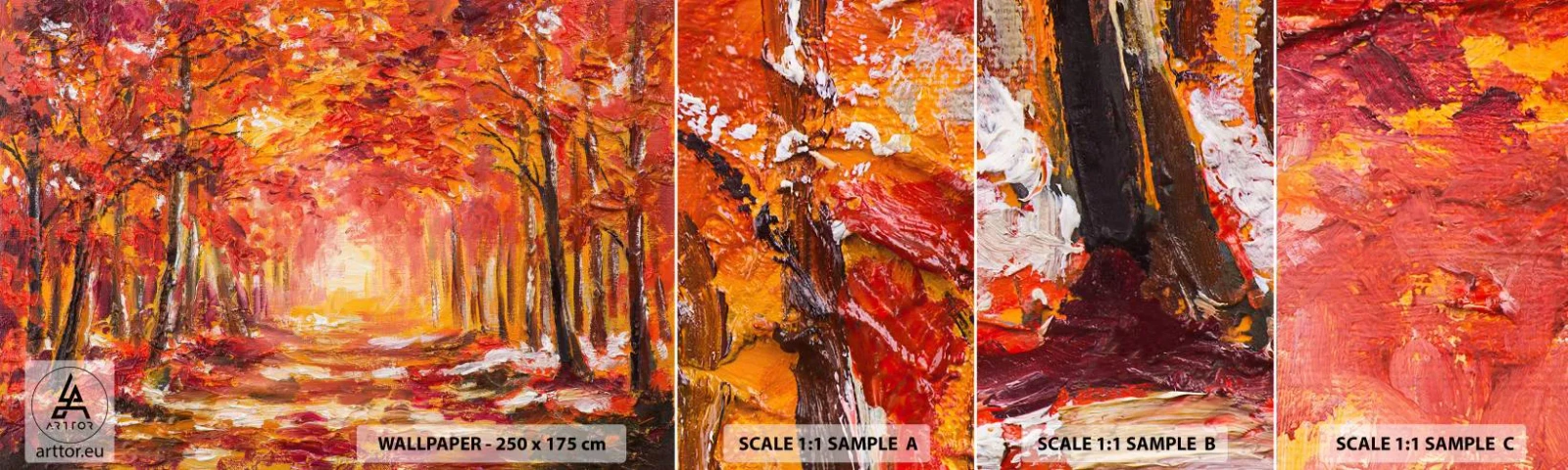 Fotótapéta Minta Öntapadós Deluxe Sticker - Rézerdő - Ősz, Park, Tájkép - 100x30 cm