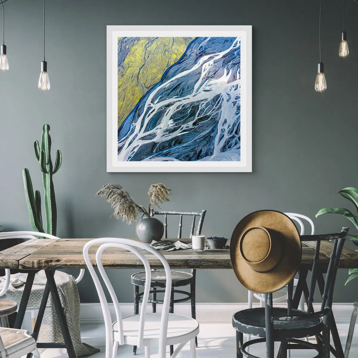 Poszter fekete keretben - A természet barlangrajzai - 60x60 cm