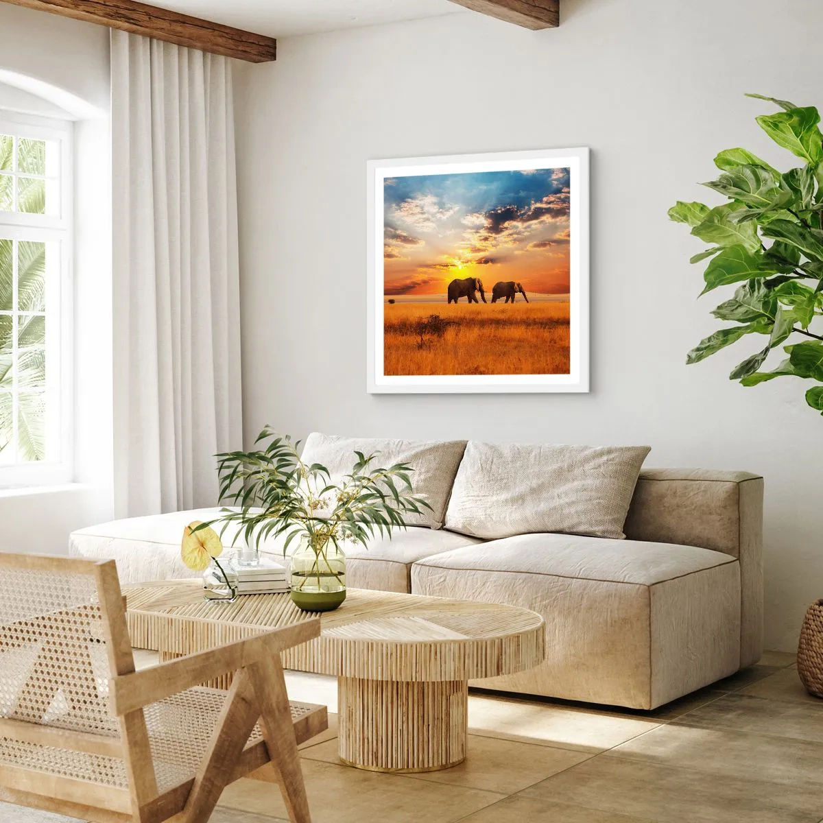 Poszter fekete keretben - Családi séta - 40x40 cm