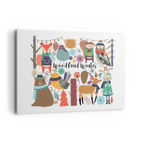 Vászonkép - Mesebeli ünnepek az erdőben - 100x70 cm