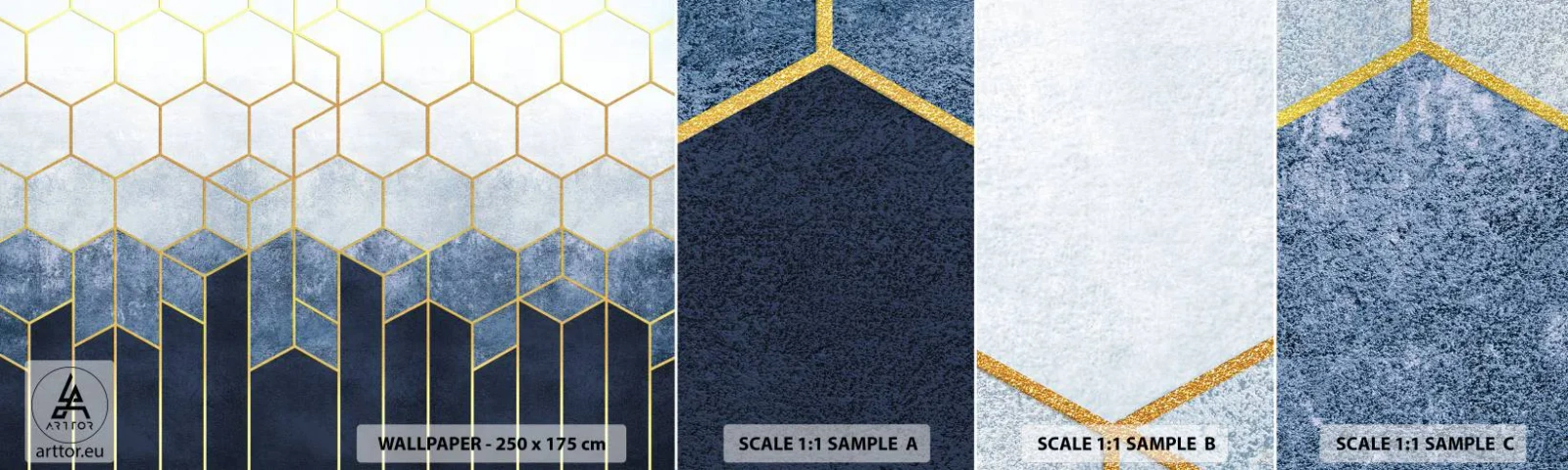 Fotótapéta Minta Standard Eco - Kompozíció szinkópa ritmusban - Absztrakció, Darab, Hatszög - 100x30 cm