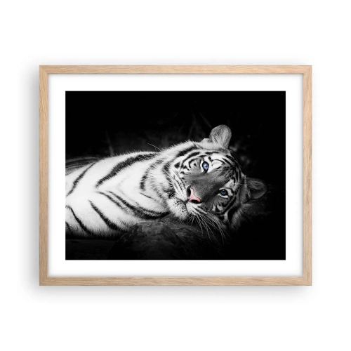 Poszter világos tölgy keretben - Vadság és nyugalom - 50x40 cm