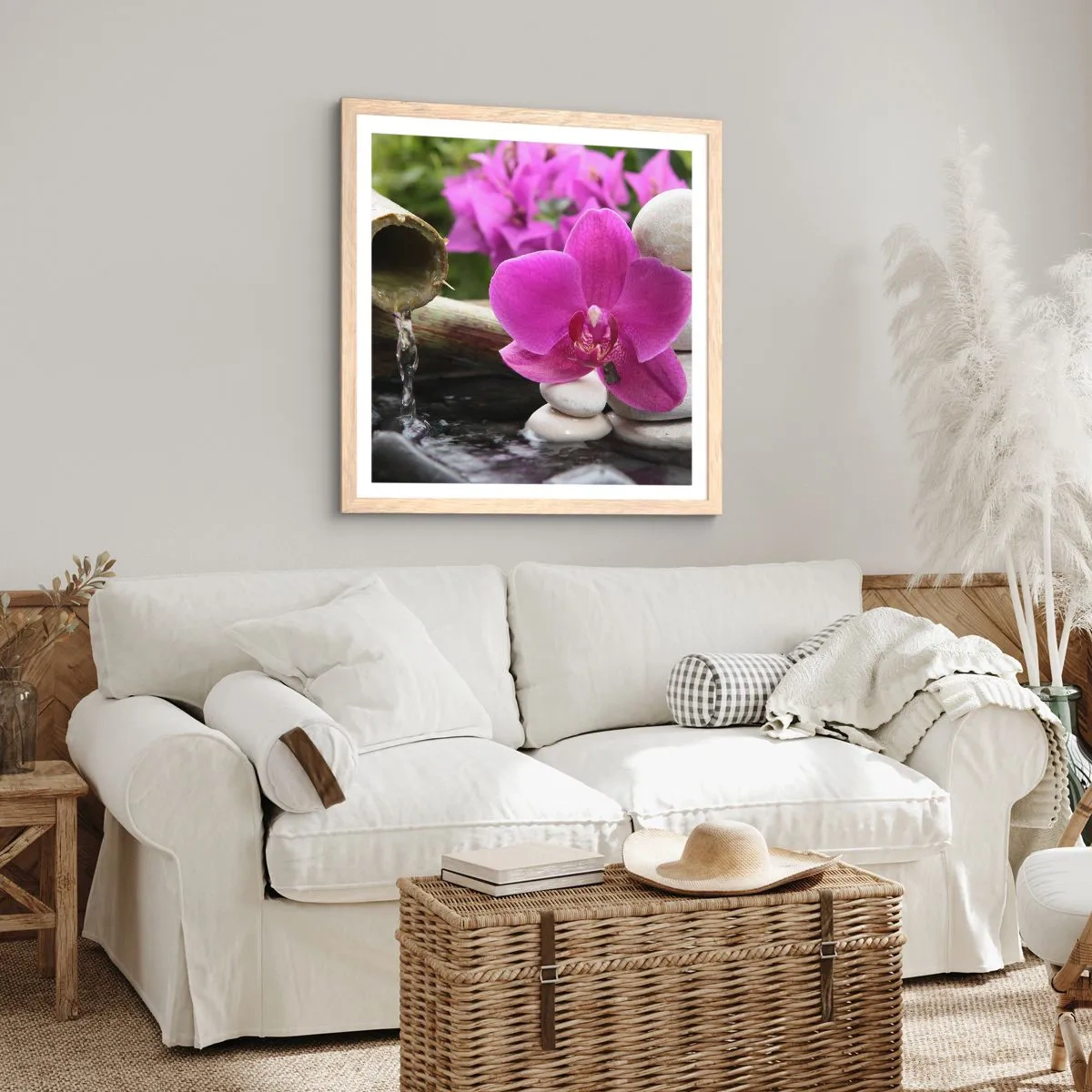 Poszter világos tölgy keretben - Már pihensz - 50x50 cm