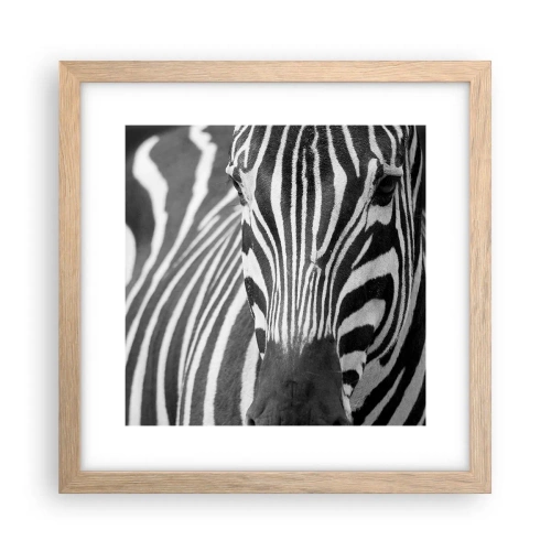 Poszter világos tölgy keretben - A világ fekete-fehér - 30x30 cm