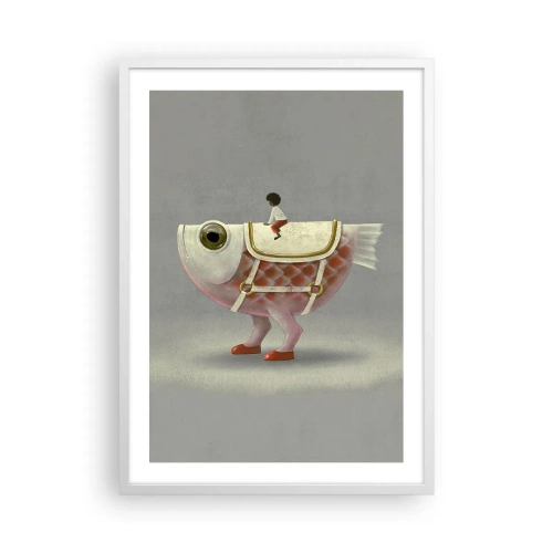 Poszter fekete keretben - A halas lovas - 50x70 cm