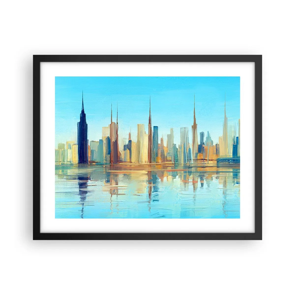 Poszter fehér keretben - Napfényes metropolisz - 50x40 cm
