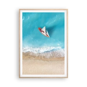 Poszter világos tölgy keretben - A kék és az arany határán - 70x100 cm