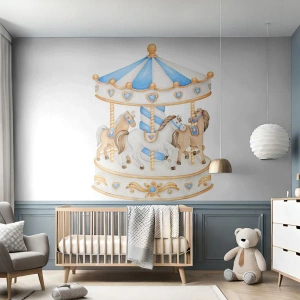 Fotótapéta Premium Sand - Édes gyermekkor - Lovak, Vidám körbe, Gyermekek - 100x70 cm