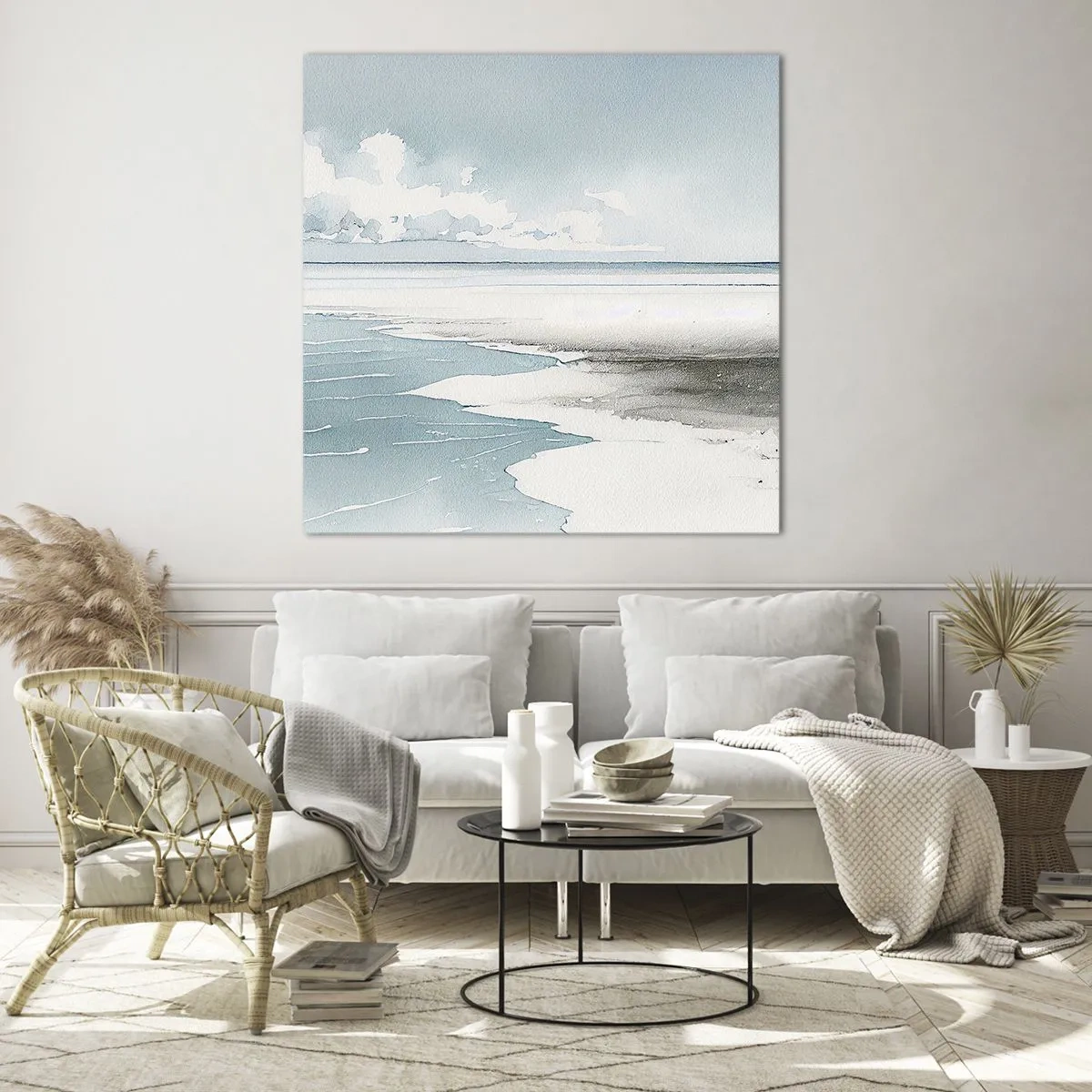 Üveg kép - Szelíd dagály - 40x40 cm