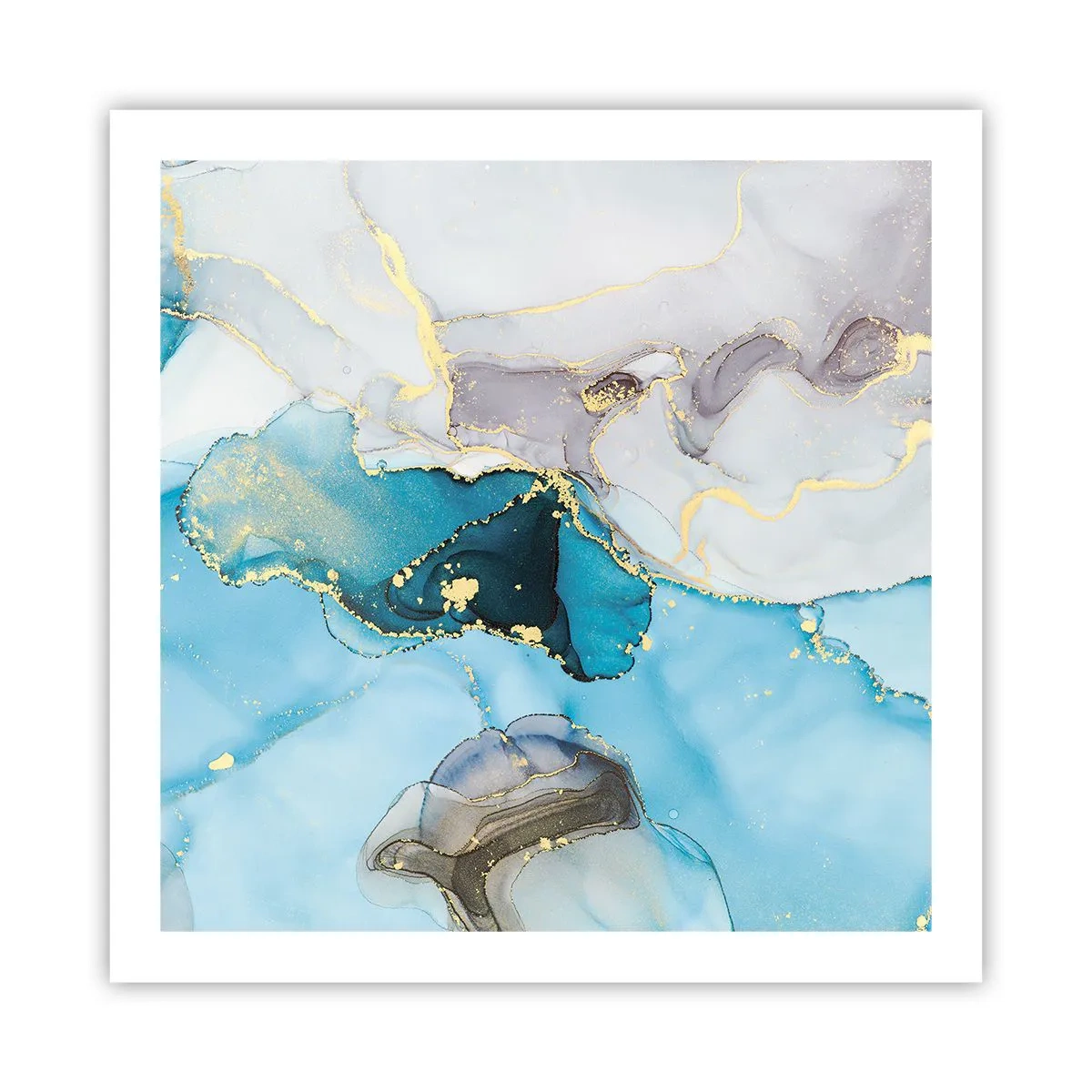 Poszter - Tanulmány a szürke és a türkiz találkozásáról - 60x60 cm