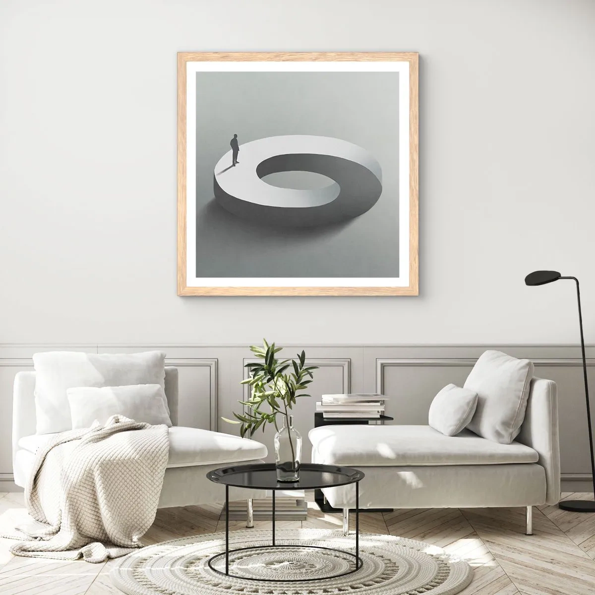 Poszter világos tölgy keretben - És bölcsnek lenni - 60x60 cm